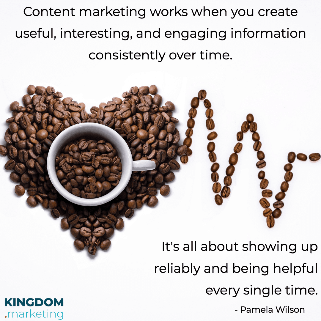 content marketing works when you create useful, interesting, and engaging information consistently over time.